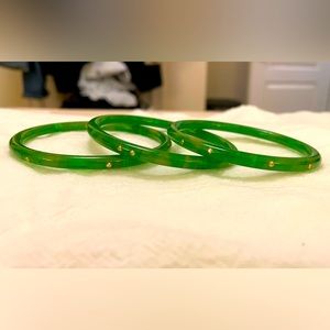 Mark Davis green bakelite bangle - set of 3